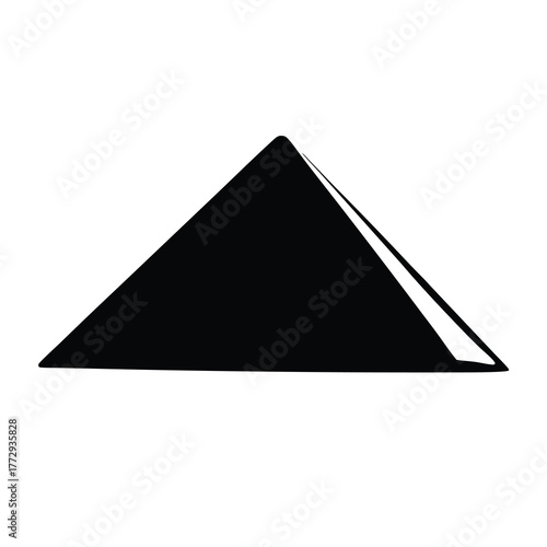 Monochromatic Illustration of a Simple Pyramid Shape on a White Background
