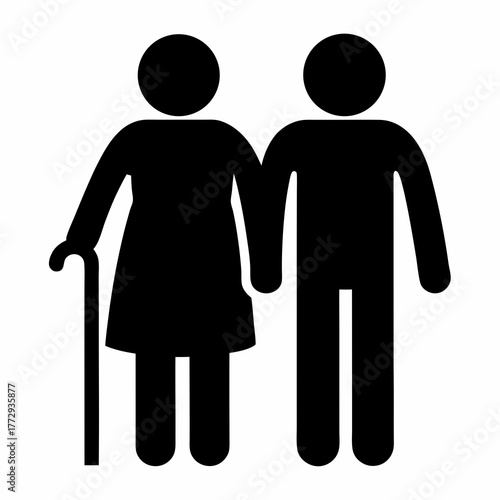 Elderly couple holding hands, a symbol of love, support, and companionship