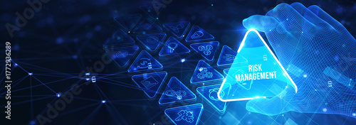 Risk Management and Assessment for Business Investment Concept. Business, Technology, Internet and network concept. 3d illustration