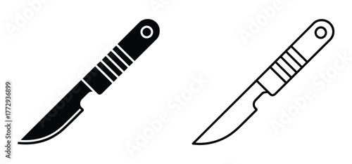 Scalpel icon sign symbol. surgical scalpel black thin line   vector icon.
