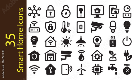 35 Smart Home Icons Set