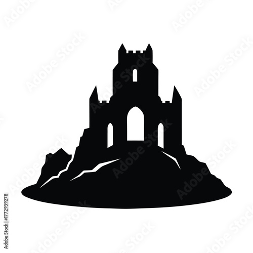 Desert Castle Ruins Illustration