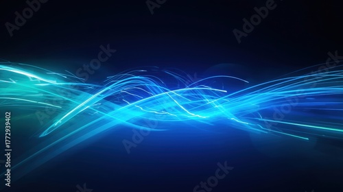 Wallpaper Mural Dynamic blue light trails creating a sense of movement and energy making it ideal for technology and innovation projects Torontodigital.ca