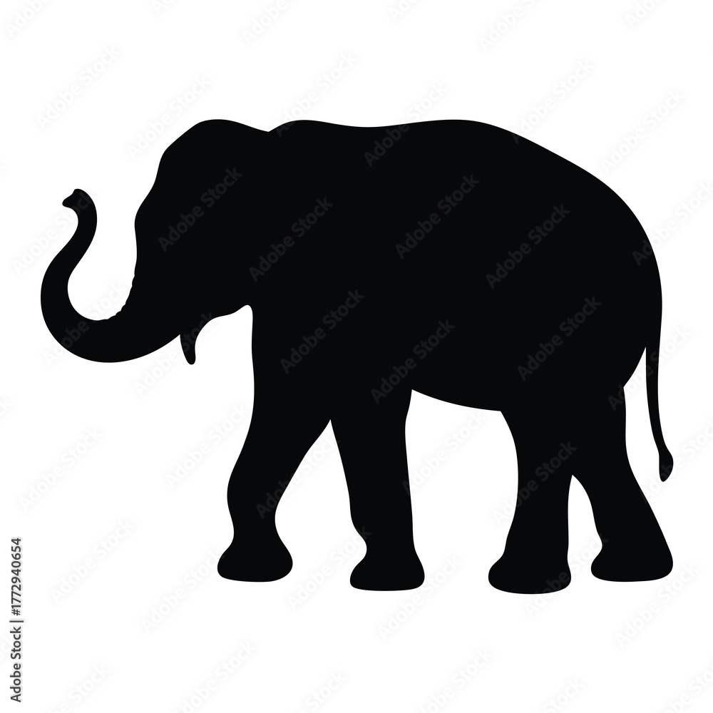 Obraz premium A bold and beautiful black silhouette of a majestic African elephant