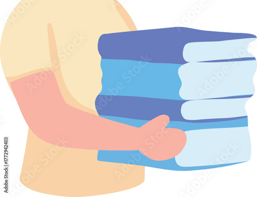 Body Carrying Stack of Books