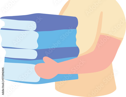 Body Carrying Stack of Books