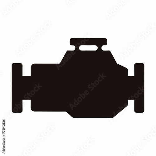 Detailed silhouette of a modern engine block and intake manifold system