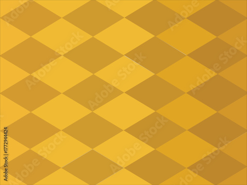 golden yellow diamond checkered geometric pattern seamless background with three dimensional effect for wallpaper and textile design