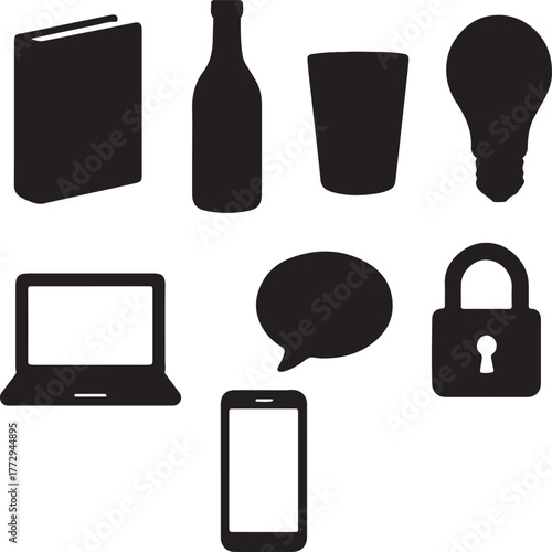 set of silhouette bock