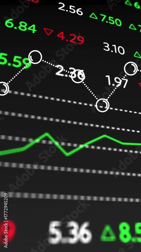 Wallpaper Mural Animation of financial data processing over black background Torontodigital.ca
