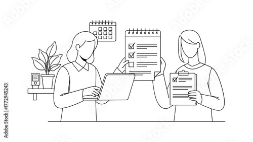 Business woman working on project