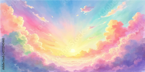 A beautiful white heart-shaped cloud floats in the blue sky at sunset, a stunning nature display