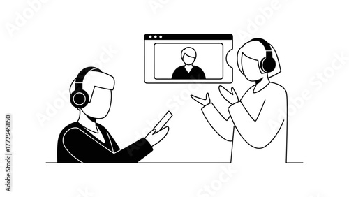 Colleagues having a video call