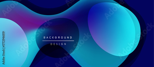Abstract blue design. Overlapping circles create dynamic visual effect. Modern, gradient color scheme. Minimalist composition.