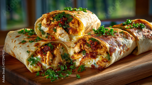 Delicious cheesy garlic chicken wraps bursting with flavor for cozy meals