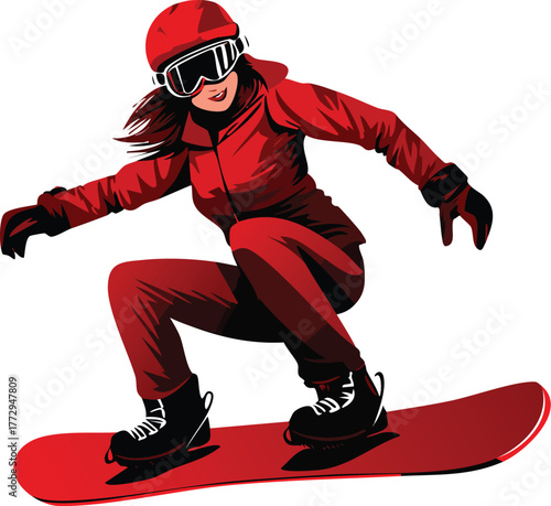 girl on snowboard
