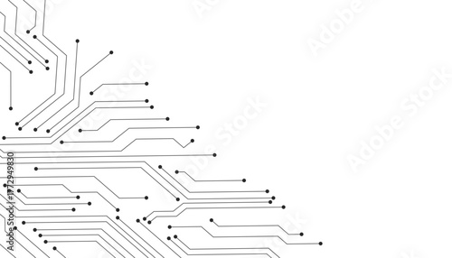 Vector Technology black circuit diagram concept. Abstract technology on white background. High-tech circuit board .