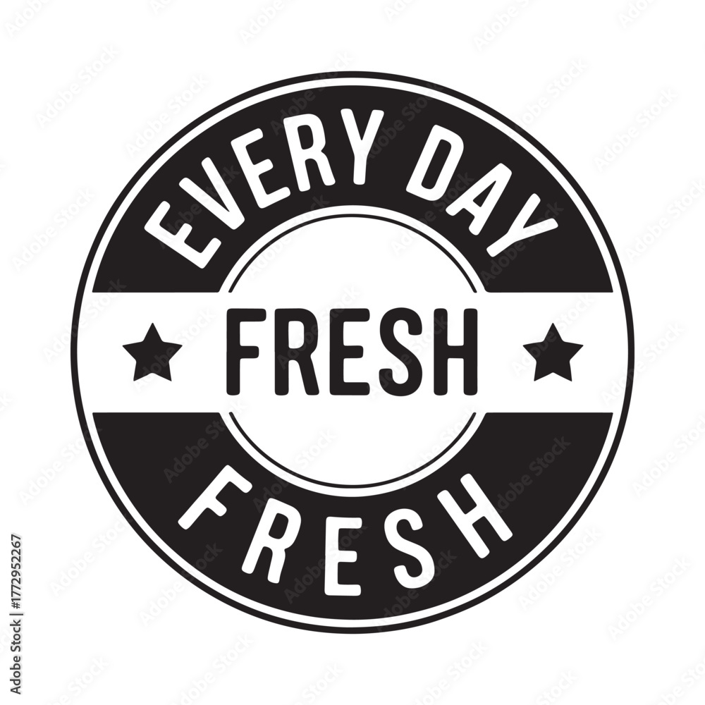 Fototapeta premium Every day fresh stamp design with stars and text