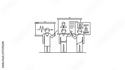 Doctor presenting patient data to colleagues