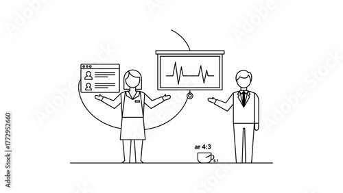 Business meeting with presentation