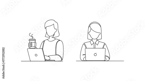 Women working on laptop