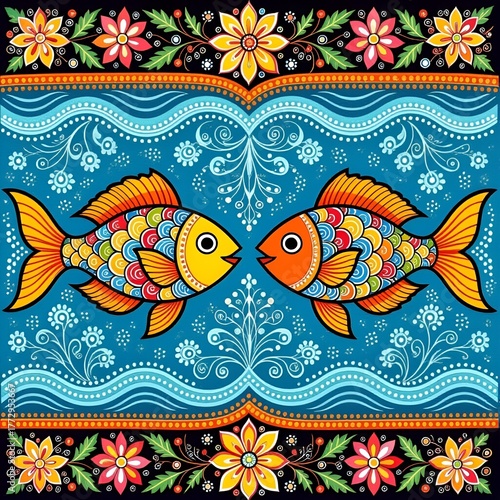 seamless pattern with fishes