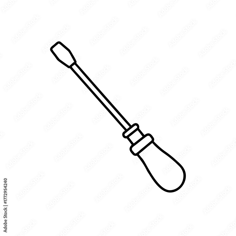 Fototapeta premium Outline of a screwdriver on transparent background