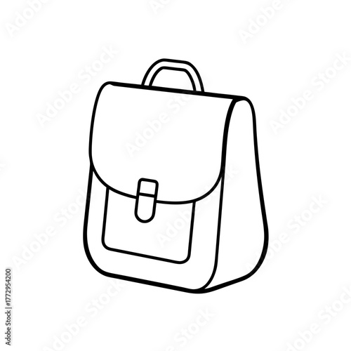 Outline drawing of bag on transparent background