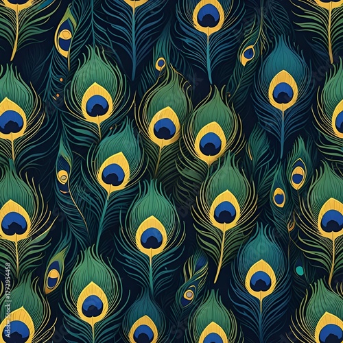 seamless peacock feather pattern