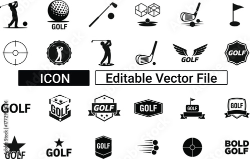 Golf Sports Icon and Logo Collection .