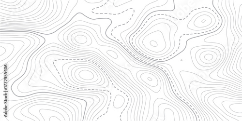 Black and white topographic map background. Topographic map lines. Monochrome topographic terrain lines with space for text.Seamless Light topographic topo contour map background, vector illustration 