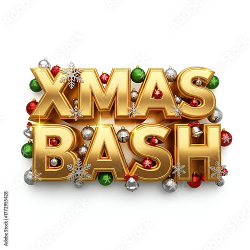 Celebrate Christmas bash with festive gold ornaments