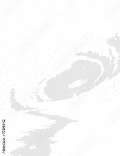 Minimalist Gray Swirling Galaxy Vector Illustration Cosmic
