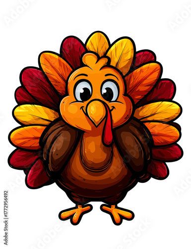 Cute Cartoon Turkey Vector Illustration With Vibrant
