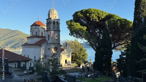 Cuadro en lienzo Savina Monastery, built in the 17th century, historic Serbian Orthodox monastery located near Herceg Novi on the Adriatic coast of Montenegro