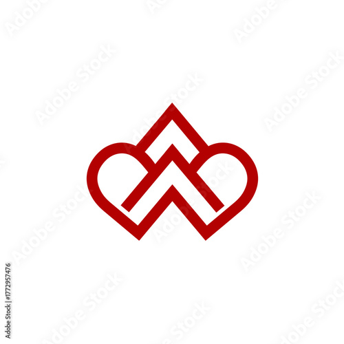 Heart Connection Abstract Logo Design