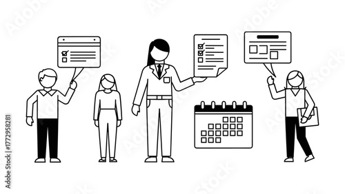 People working with documents