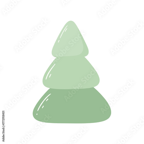 Green stacked triangles forming a minimalist Christmas tree  
