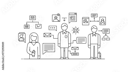 Business team communication and workflow