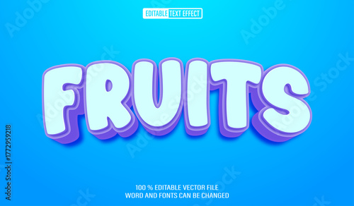 Editable 3d text style effect - Fruits text effect Template