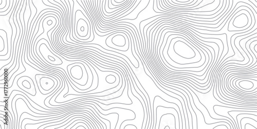  Abstract topo contour map on white background, Topographic map Topographic contour lines map seamless pattern..Modern design with White background with topographic wavy pattern design