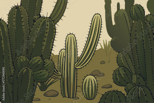 Desert Cactus Flora: Prickly Succulent Garden Arrangement