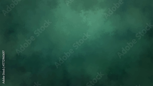 Abstract dark green textured with a cloudy, smoky gradient effect. Soft, diffused tones blending seamlessly from deep emerald to muted forest green. Watercolor or mist, giving a moody, mysterious.