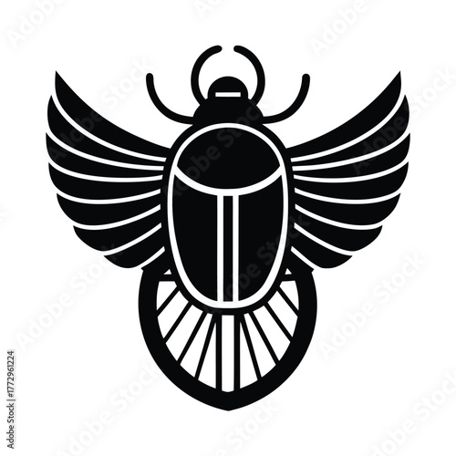 Egyptian Scarab Symbol Vector Illustration