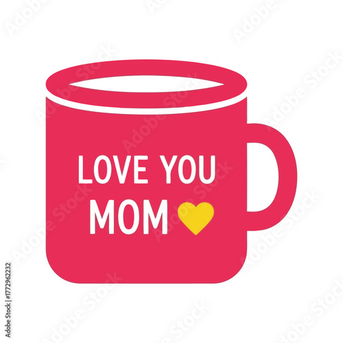 Love you mom mug graphic: heartwarming gift for mother's day and birthdays Vector, illustration