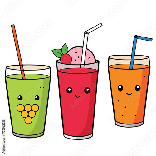 Colorful Flat Illustration of Fresh Vegetables