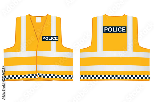 Police safety vest. vector illustration	
