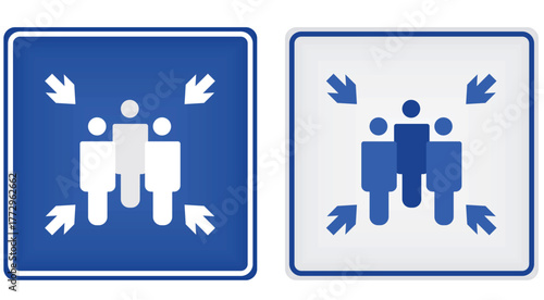 Fire assembly point sign. vector	