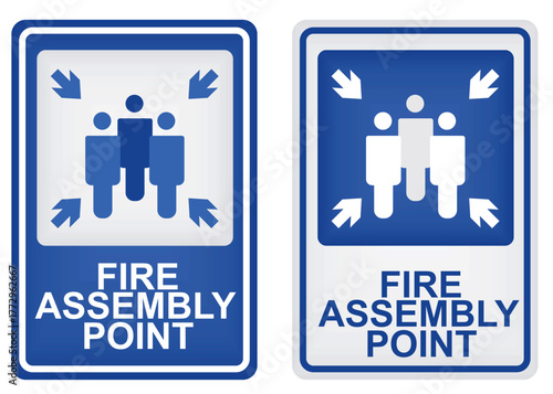 Fire assembly point sign. vector	