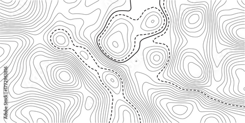 Seamless Light topographic topo contour map background, vector illustratio.Modern design with White background with topographic wavy pattern design.paper texture Imitation of a geographical map shades